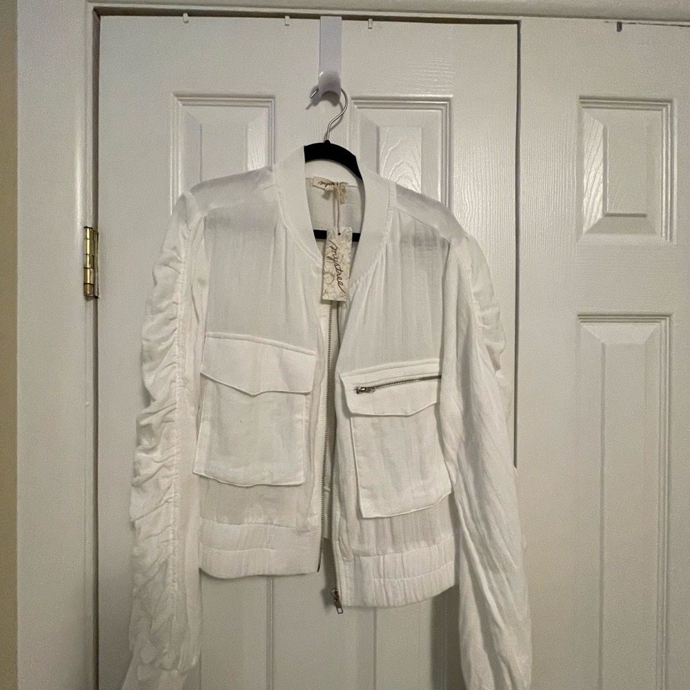 Mystic White Bomber Jacket for Women